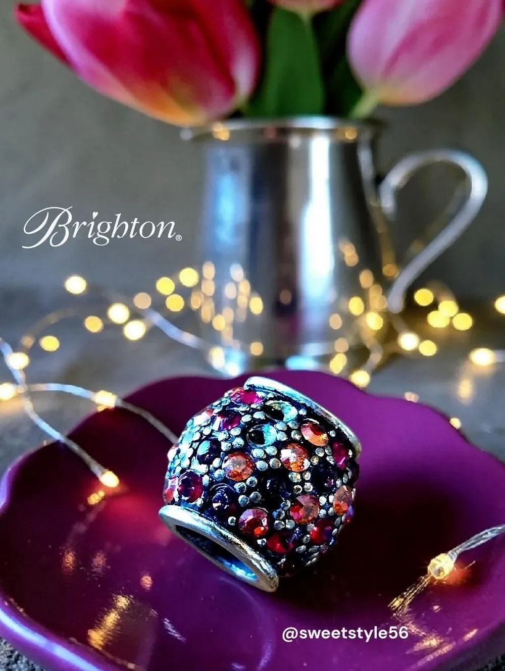 BRIGHTON "Crystal Voyage" Swarovski Red Ombre Slider Bead